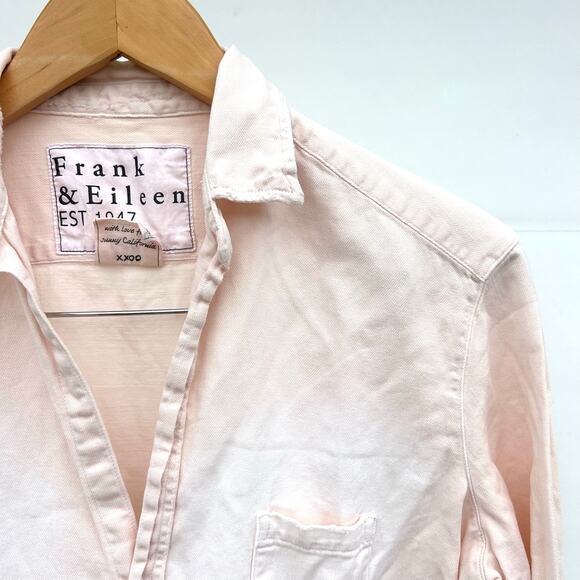 Frank & Eileen Famous Denim Eileen Button Down Cotton Pink Faded Vintage XS - Picture 5 of 8